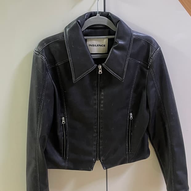 인사일런스 워시드 에코 레더 점퍼