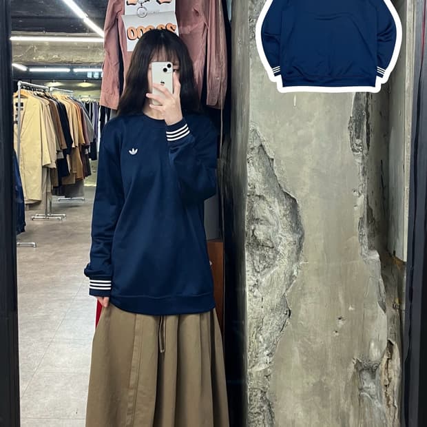 아디다스 맨투맨 네이비 XL #csz3047