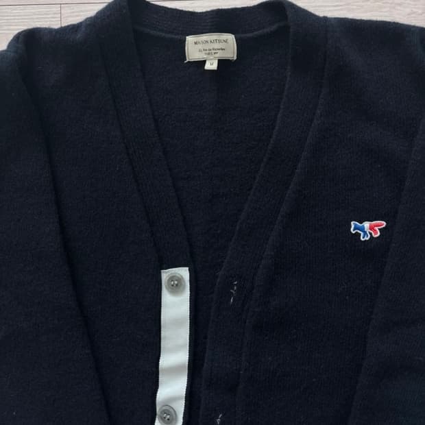 (95-100) 메종키츠네 폭스 패치 가디건 네이비 M