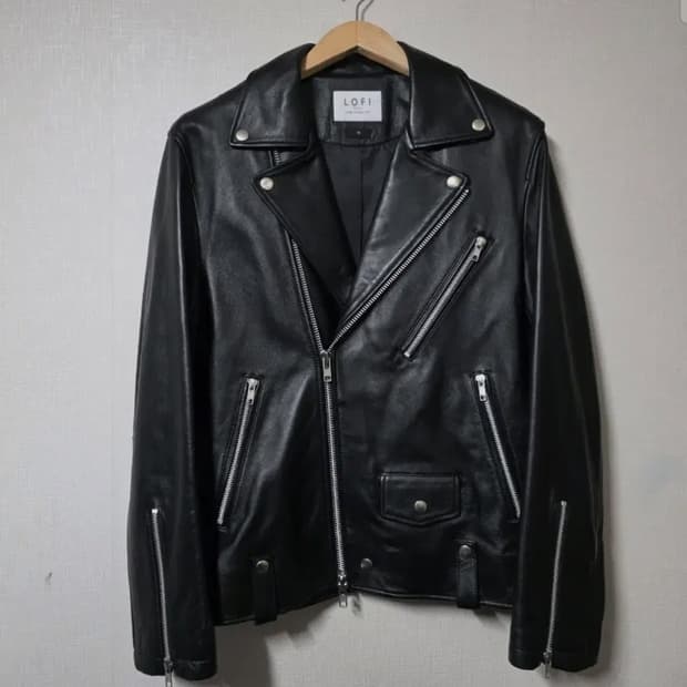 LOFI 블랙 레더 라이더 가죽  자켓   사이즈 95