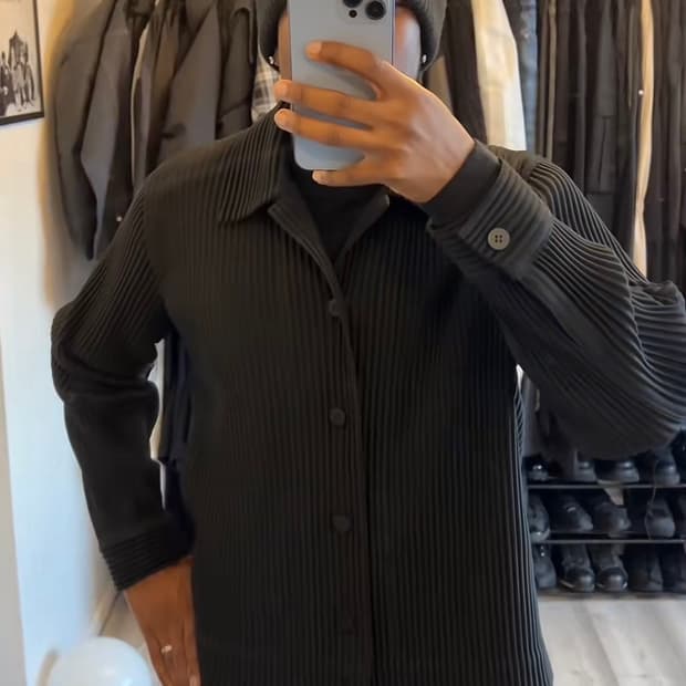 이세이 미야케 옴므 플리세 울라이크 블루종 트러커 자켓