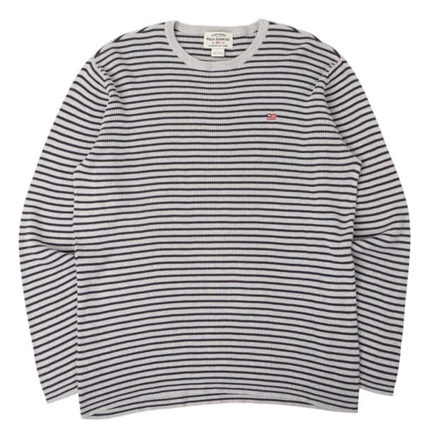 폴로진스 스트라이프 골지 니트 롱슬리브