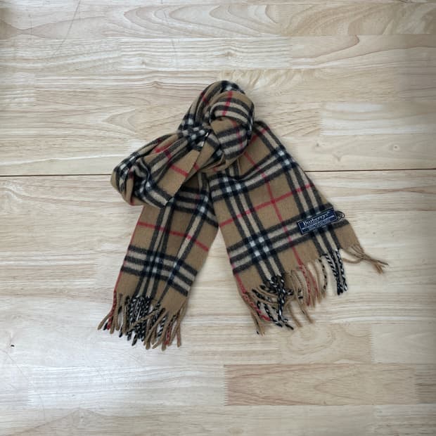 버버리 정품 캐시미어 머플러 베이지