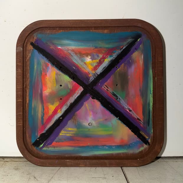 Wood oil pastel paint