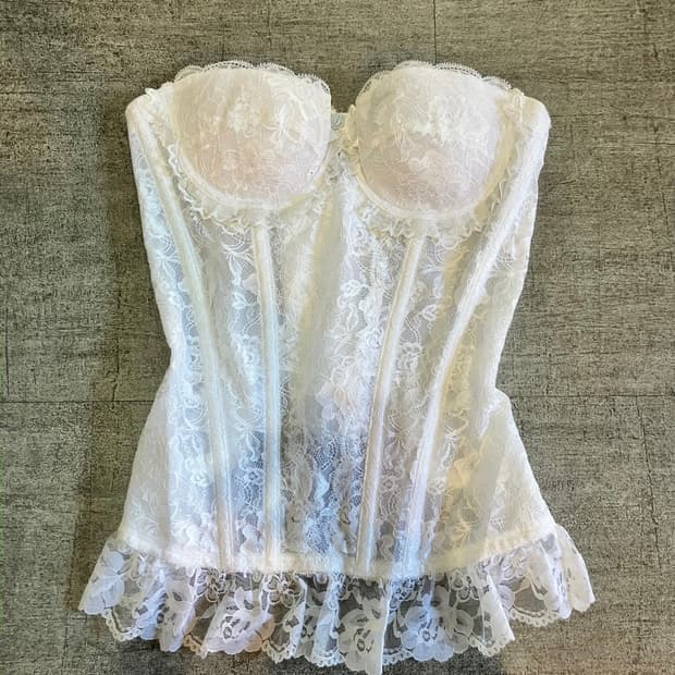 일본빈티지 Lacorger 핀터깔 달천깔페어리 레이어드 슬리브리스탑