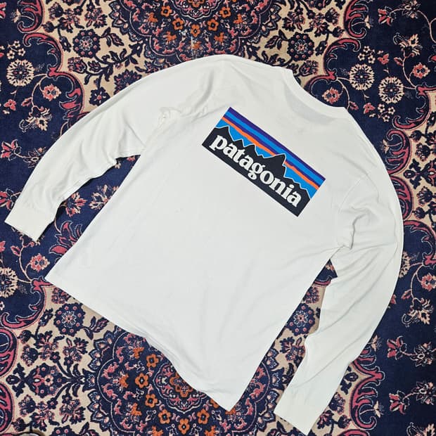 파타고니아 시그니쳐로고 롱슬리브 라운드 티셔츠 S size