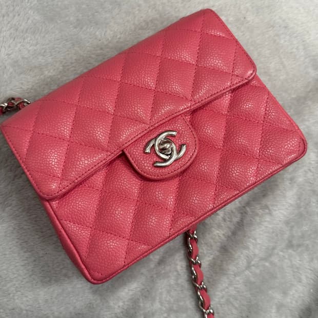 샤넬 핑크 캐비어 미니 플랩백 (쁘띠삭)