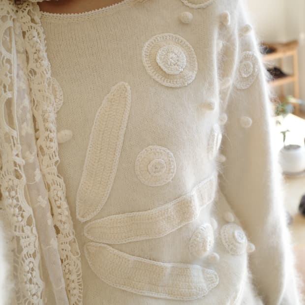 빈티지 뜨개장식 니트 