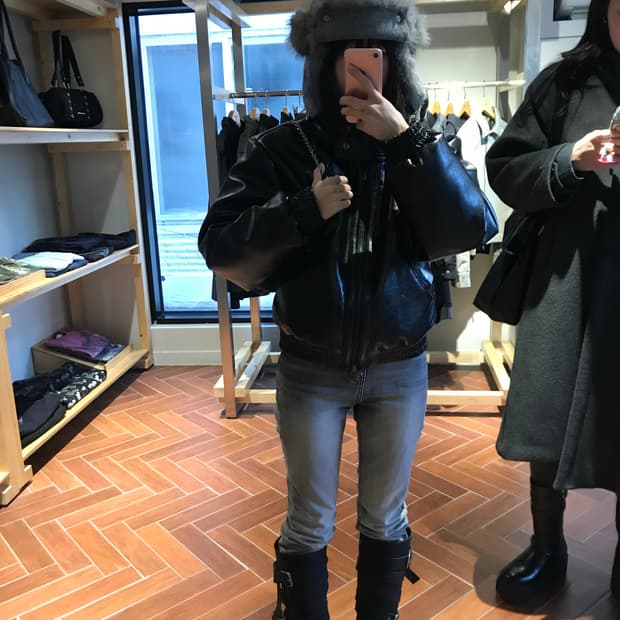 보헤미안서울 퍼 레더자켓 