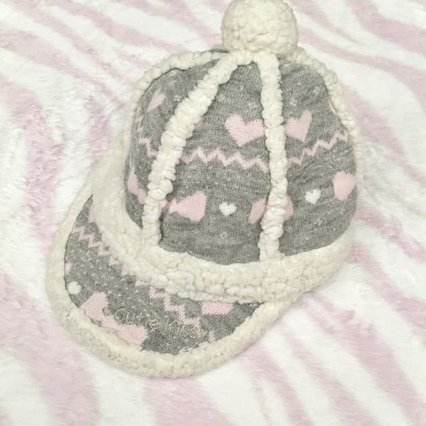 헤이세이 그레이 회핑 큐티 폼폼이 퍼 캡모자 달천깔 갸루 겨울모자