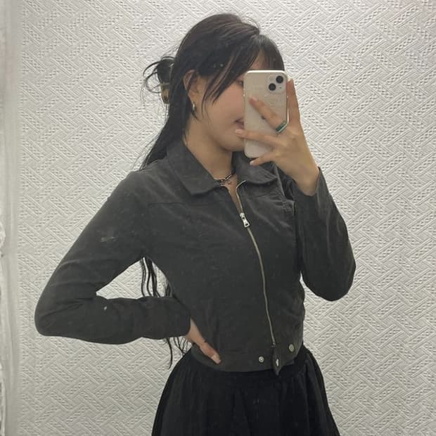 블랙업 러핏 파카링 빈티지 크롭 자켓 S C06493