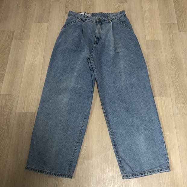 (31) 유스 Youth 스트럭쳐 와이드 투턱 데님 라이트 블루