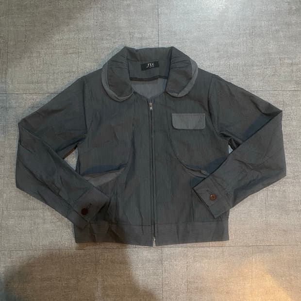 일본빈티지 Ju 하구미모리걸 바선생 라운드넥 스트라이프자켓