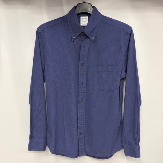 브룩스 브라더스 네이비 시어서커 리젠트 셔츠 S