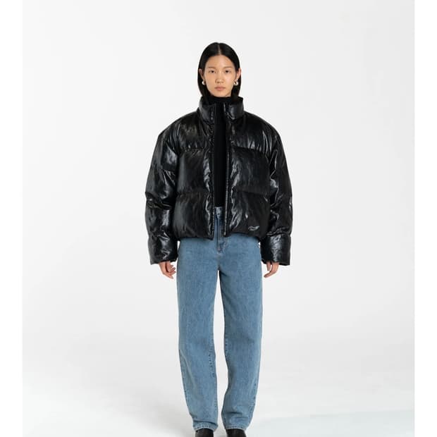 아모멘토 비건레더 패딩 M