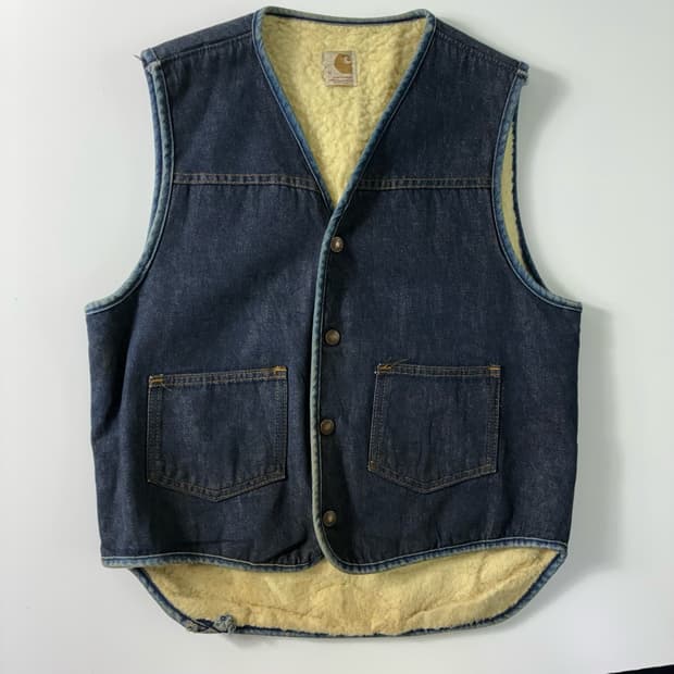 Carhartt 칼하트 포켓 데님 쉐르파 베스트