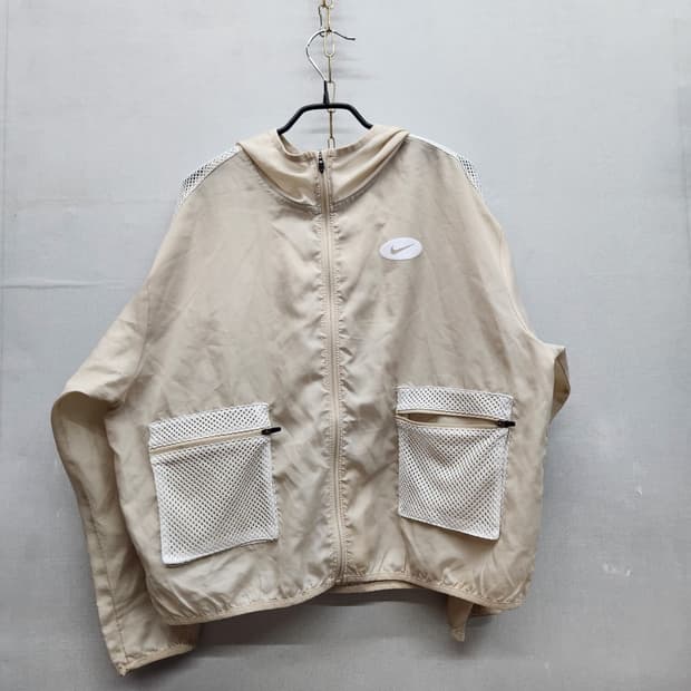 나이키 런닝 사이드/포켓 메쉬 오버핏 바람막이 S(XL)