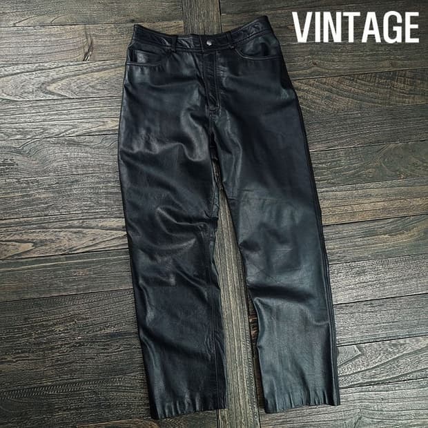 [빈티지] 리얼 레더 가죽 바지 레더 팬츠 M19190