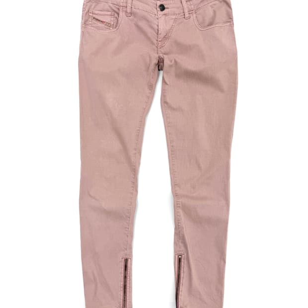 빈티지 디젤 핑크 로우라이즈 코튼 팬츠