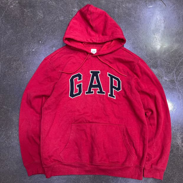 GAP 갭 로고 약기모 후드티 후디 레드 M