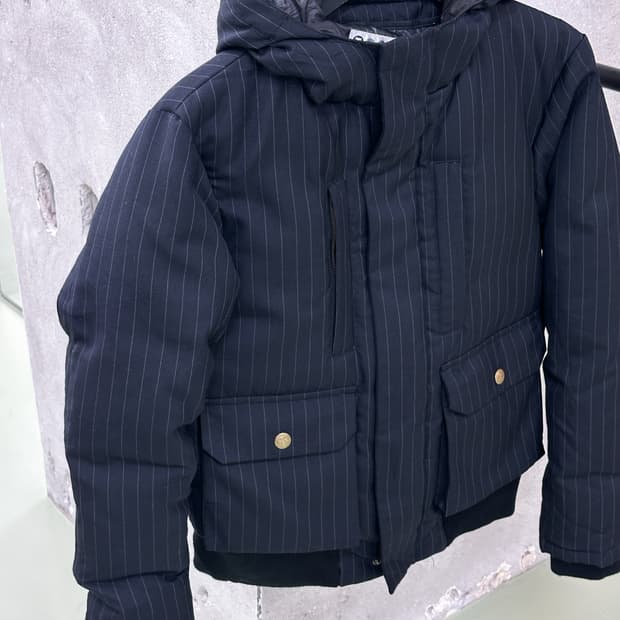 dark navy stripes padded hd jumper
