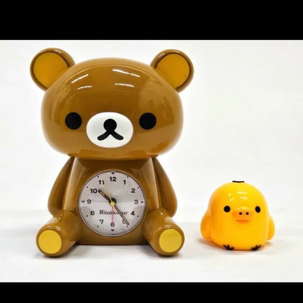 고전 리락쿠마 키이로이토리 저금통 시계