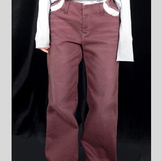 샵페어리 washed cut-off pants (wine)