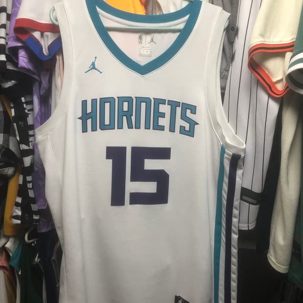 (새거급) 에어조던 NBA 샬럿 호네츠 켐바 워커 홈 유니폼 져지 사이즈