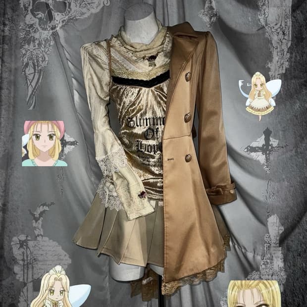 Axes Femme 엑시즈팜 라떼갸루맛 리본 꿈파 허니깔 코디세트 