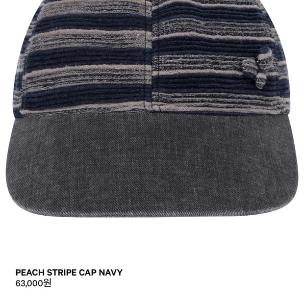 코이세이오 스트라이프 캡모자 네이비
