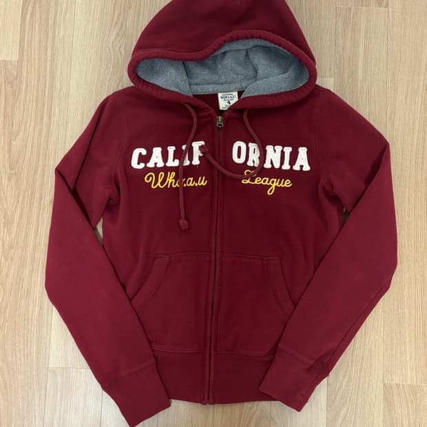 급처) 후아유 빈티지 버건디 딥레드 캘리포니아 후드집업 후집