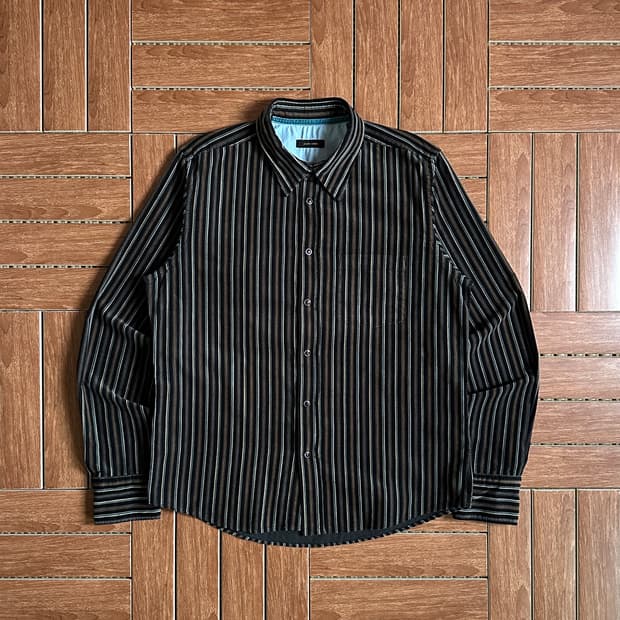 291295=Homme striped button shirts