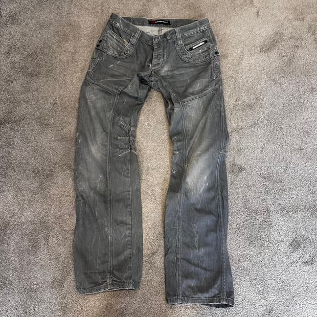 Cipo&Baxx y2k 그레이 워시드 데님 팬츠36