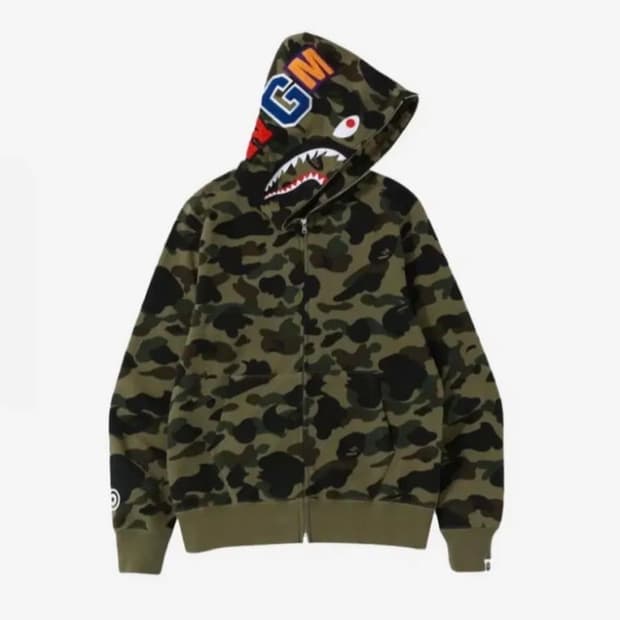 [M] 베이프 윈드스토퍼 녹계 샤크후드집업