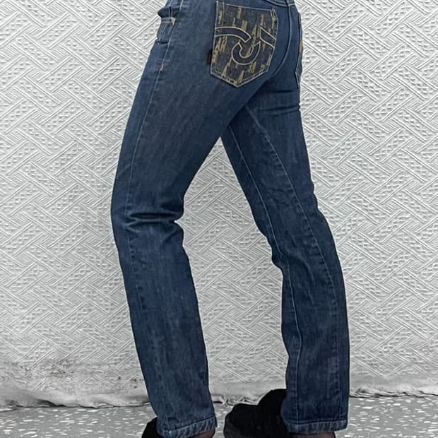 마자플라바 올드스쿨 키치 포켓프린팅 데님팬츠 29인치 C08182