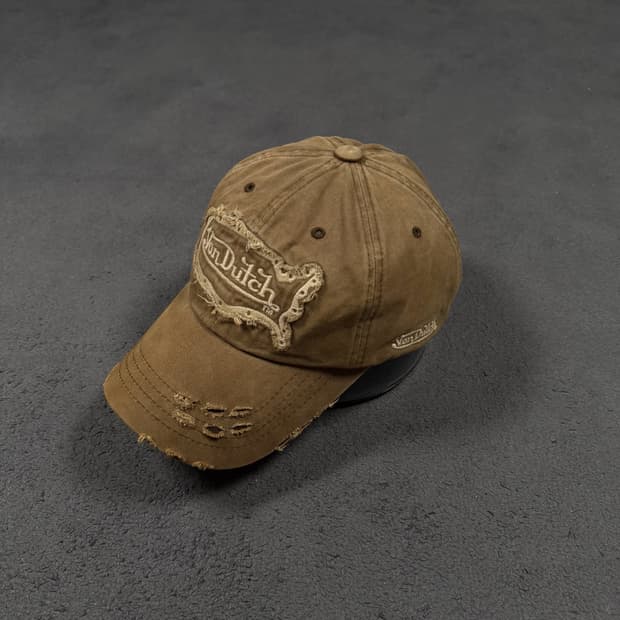 VonDutch 본더치 빈티지 데미지 브라운 볼캡