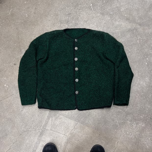 빈티지 헤비울 니트 가디건 