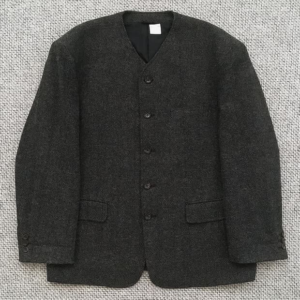 90-00s collarless herringbone boxed JK