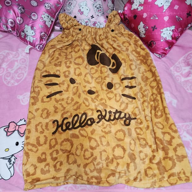 키티 갸루 레오파드 샤워타올 원피스 바스판초