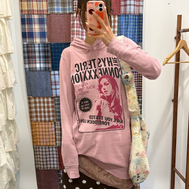 히스테릭글래머 핑크 후드원피스