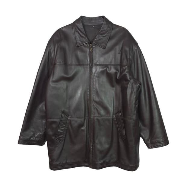 OUTDOOR WEEKEND 남성 브라운 롱 가죽 자켓 XL