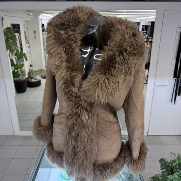 real leather shearling coat