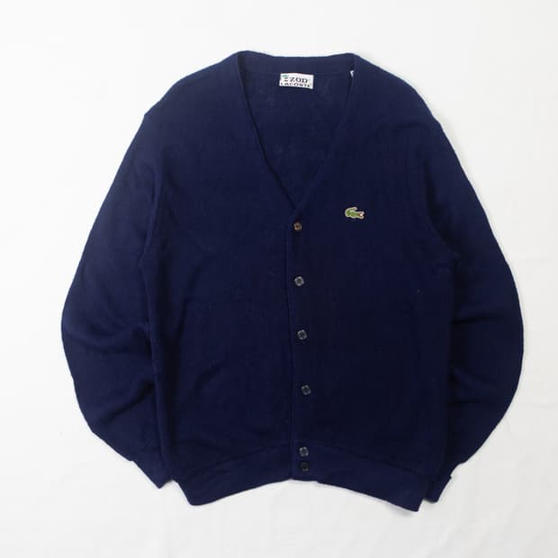 70s IZOD 라코스테 아크릴 가디건 네이비