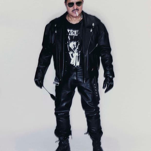 Willy Chavarria 카프스킨 오버핏 바이커레더자켓