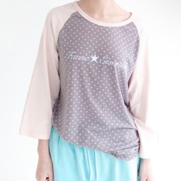 샵페어리 dot raglan sleeve top (pink)