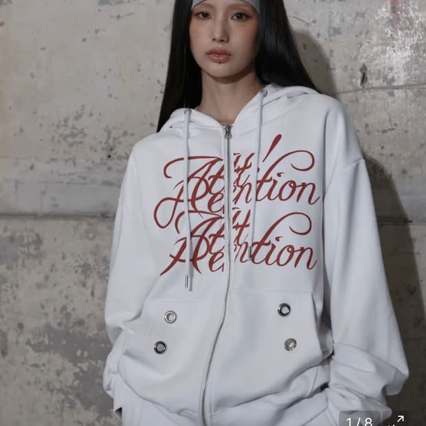 팬시클럽 어텐션 아일렛 후드집업