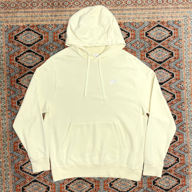 나이키 스펠로고 아이보리 후드티셔츠 남성L