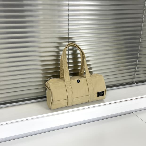 PORTER-CANVAS BOSTON BAG M (Beige)