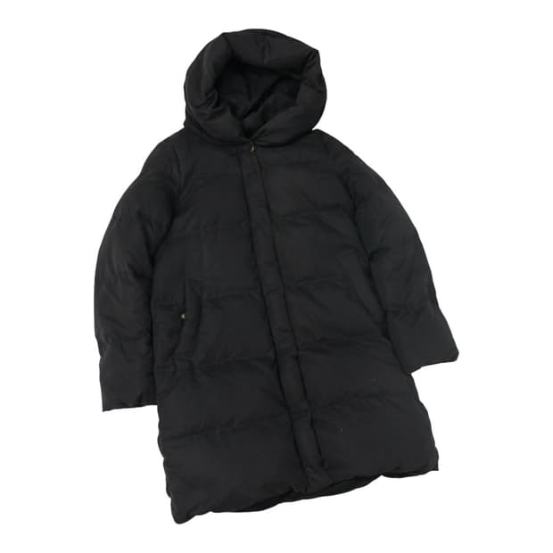 DOUBLEDAY 더블데이 빈티지 볼륨 후드 블랙 롱 다운 점퍼