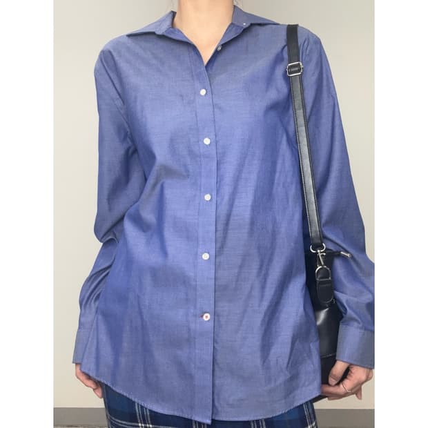 빈티지 타미힐피거 블루 셔츠